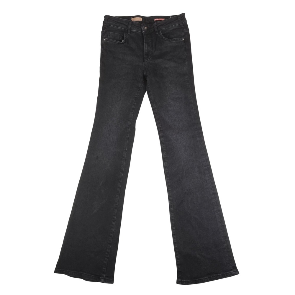 Anthropologie Pilcro Black Flare Jeans Women 27 Tall Black Excellent Minimalist